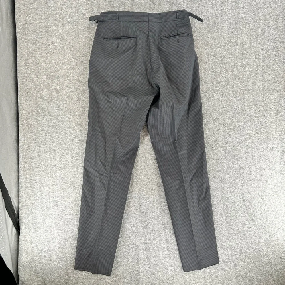 Ralph Lauren Black Label Mens 31 Wool Pinstripe Trousers Italy Grey Fits 30x30.5